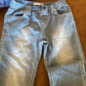 TWO PAIRS Boys size 18R elastic waist jeans Signature by Levi Strauss